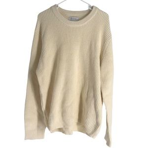 Urban Outfitters Ivory Crew Neck Oversized Knit Sweater